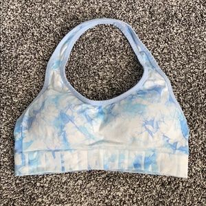 PINK Victoria’s Secret blue tie dye sports bra